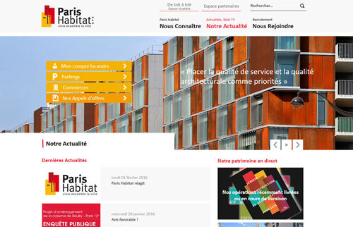 Création graphique Site Web PARIS HABITAT